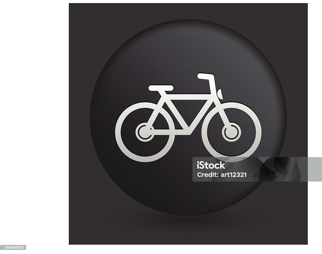 Vélo sur le bouton icône ronde noire Collection - clipart vectoriel de Blanc libre de droits