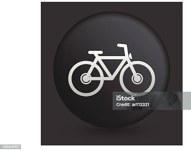 Vélo Sur Le Bouton Icône Ronde Noire Collection Vecteurs libres de droits et plus d'images vectorielles de Blanc - Blanc, Brillant, Cercle