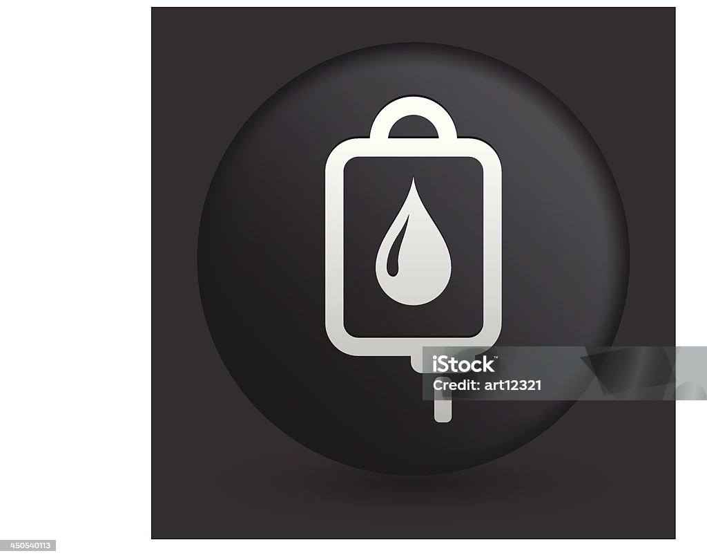 Krew Infuzja dożylna ikony na okrągły czarny przycisk kolekcja - Grafika wektorowa royalty-free (Biały)