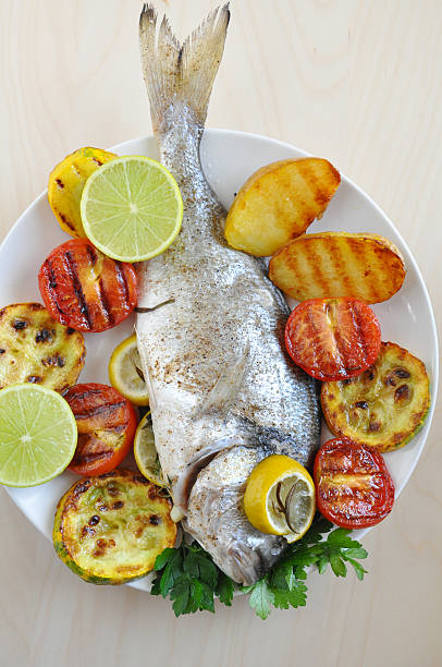 Grilled Gilt head Sea Bream with vegetables