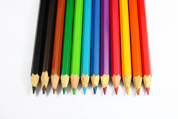 istock Colour pencils isolated on white background close up 450544483