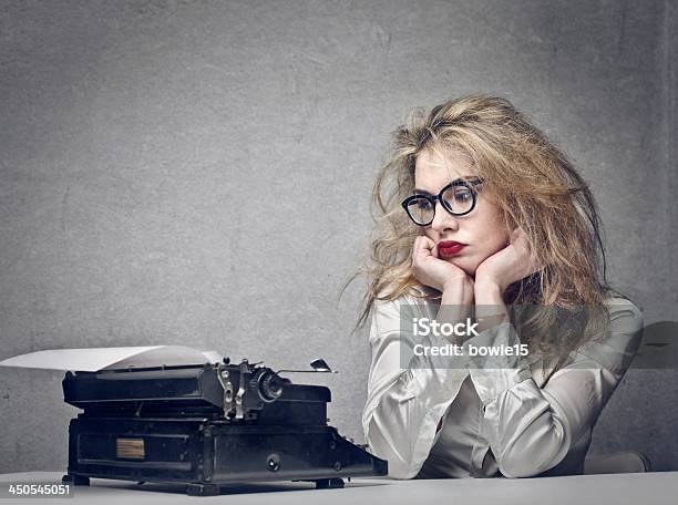 Woman Finding Inspiration For Writing Stock Photo - Download Image Now - Adult, Beautiful People, Beauty