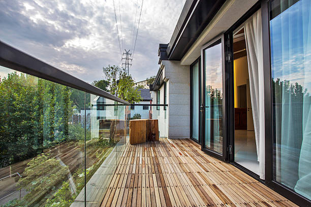 istock veranda of modern building 450545195