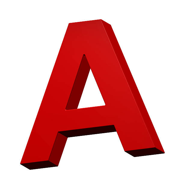 istock One letter from red alphabet set, isolated on white 450546201