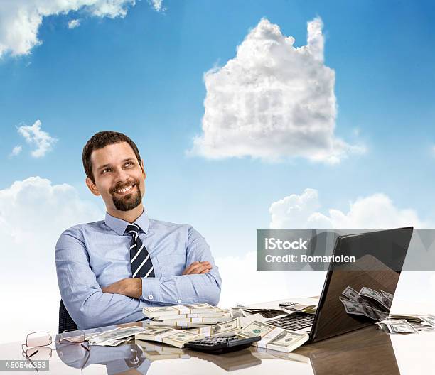 Daydreaming Businessperson With Arms Crossed Stock Photo - Download Image Now - Abundance, Achievement, Adult