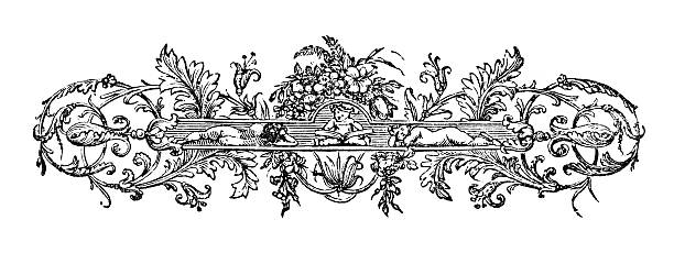 istock 19th century engraving of an ornate book decoration 450552131