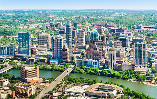 Austin Texas skyline cityscape aerial view