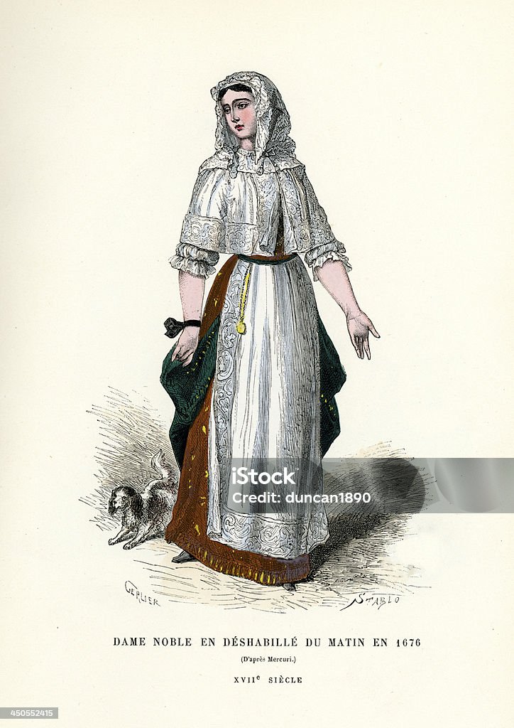 Noble donna del XVII secolo - Illustrazione stock royalty-free di Donne