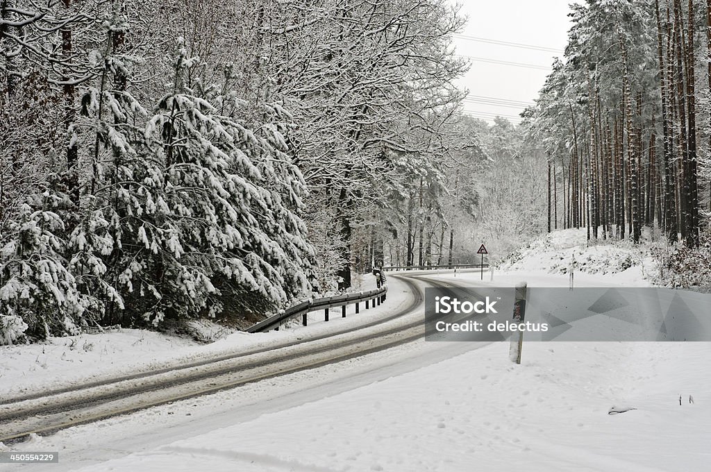 winter road Winter road in Brandenburg, Germany Brandenburg State Stock Photo