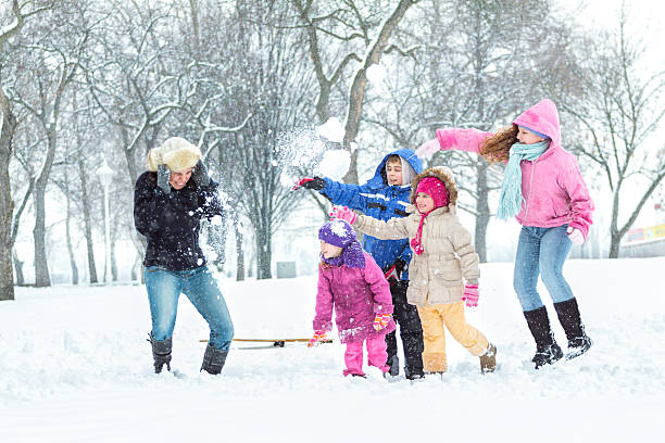 istock Happy family enjoying in winter 450557961