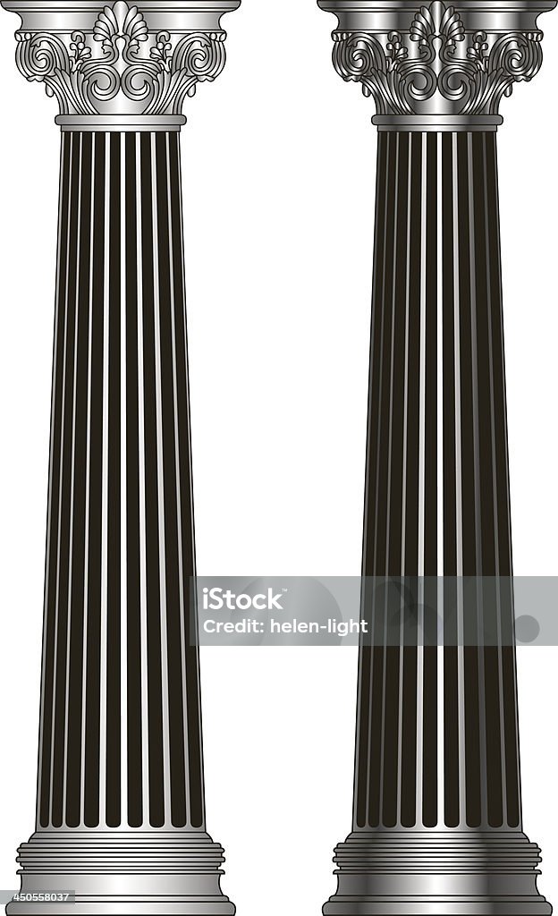 old-style metal greece column. vector illustration Ancient stock vector