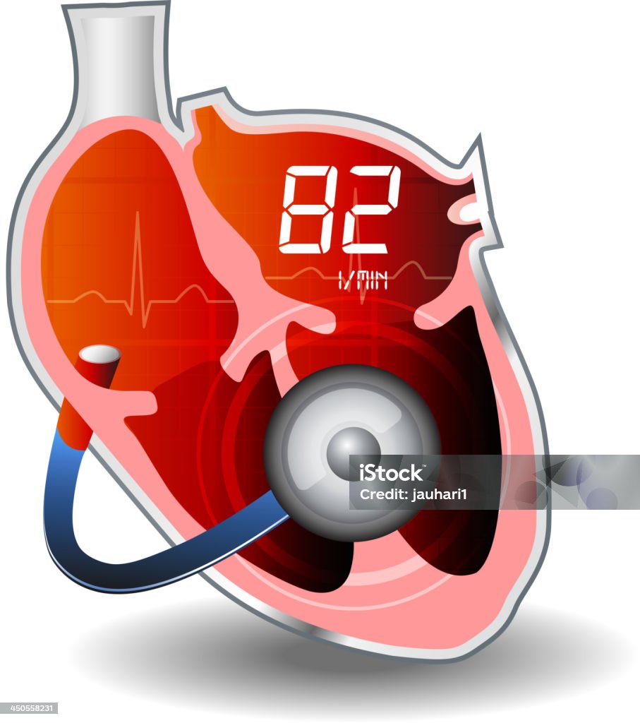 Heart ECG This illustration is AI10 EPS contains a transparency blend and partial blur effect, which makes up the reflective/highlight shape for the icon. Anatomical Valve stock vector