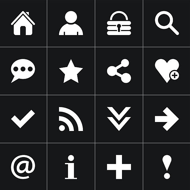 White basic icon web button simple pictogram internet sign vector art illustration