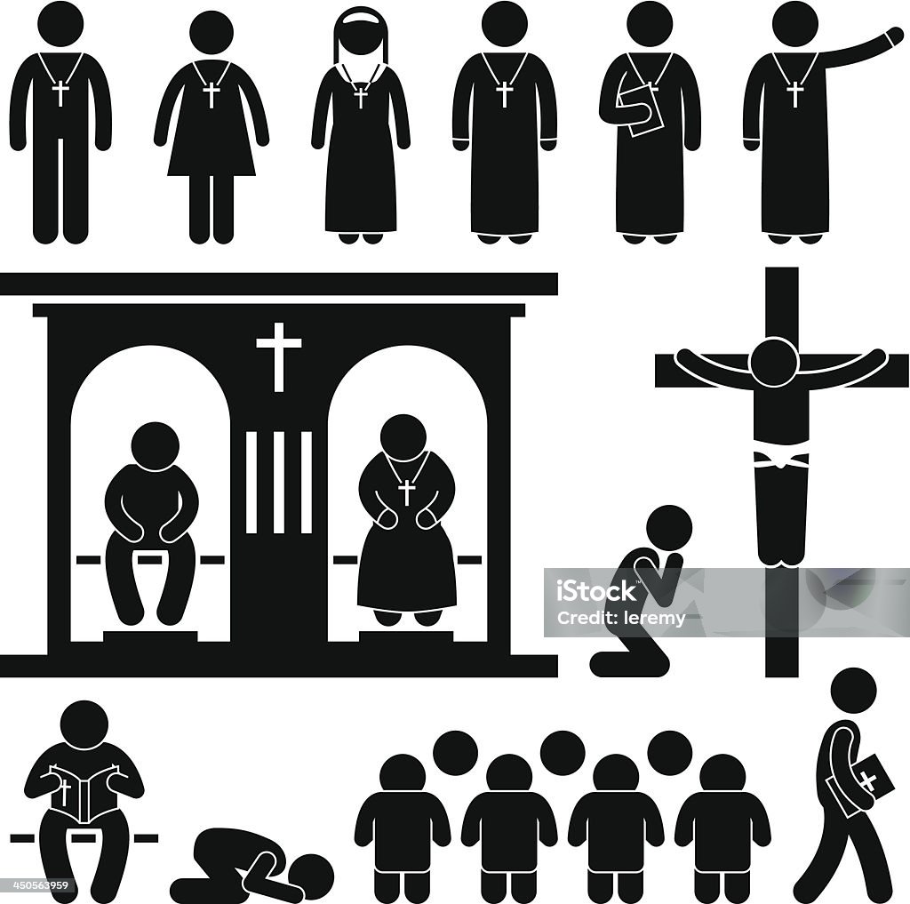 Religion chrétienne Tradition Église Pictogram - clipart vectoriel de Confessionnal libre de droits