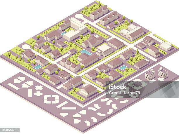 Ilustración de Isométricos De La Creación De Pequeñas Mapa De La Ciudad y más Vectores Libres de Derechos de Proyección isométrica