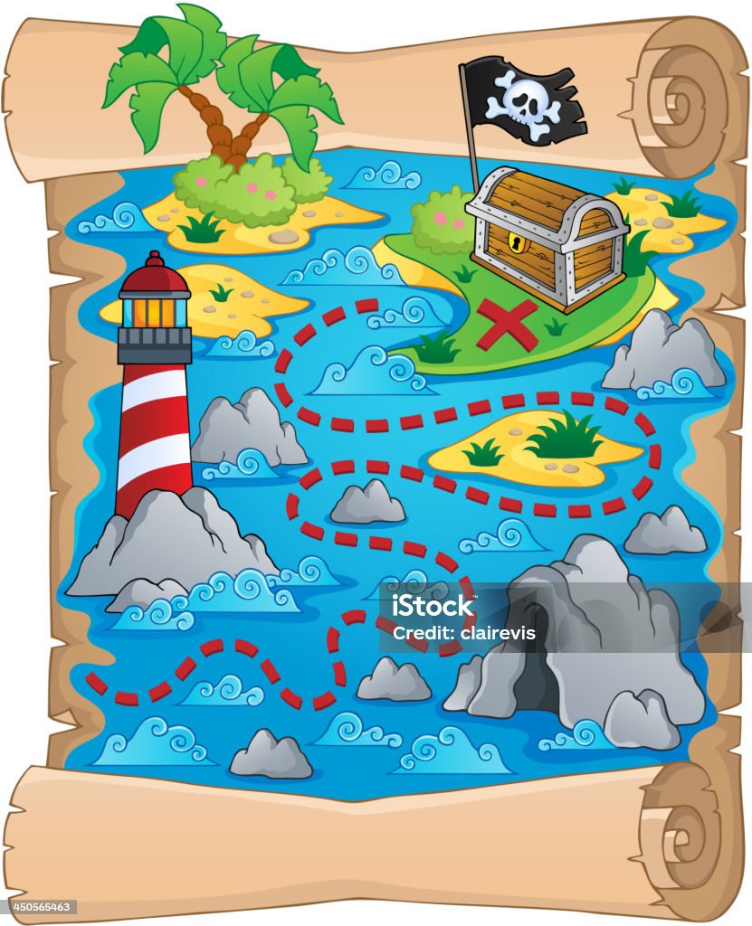 Treasure map theme image 5 Treasure map theme image 5 - vector illustration. Adventure stock vector
