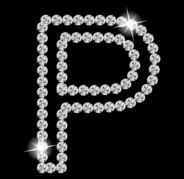 illustrazioni stock, clip art, cartoni animati e icone di tendenza di diamante alfabeto vettoriale illustrazione - letter p alphabet three dimensional shape blue