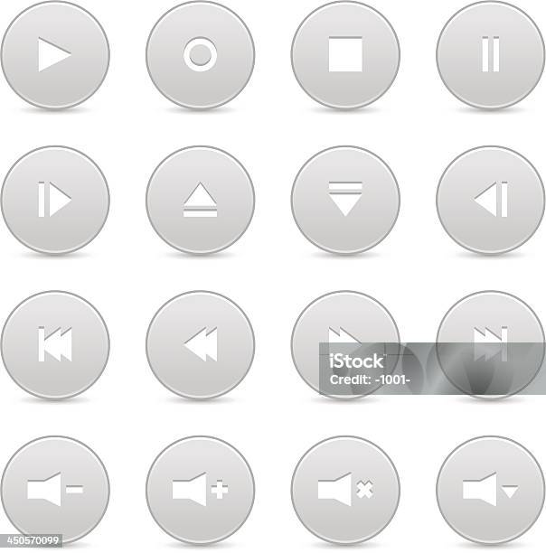 Gray Mediaplayer Audiovideosymbol Circle Stock Vektor Art und mehr Bilder von Audiozubehör - Audiozubehör, Aufnahmegerät, Bedienungsknopf