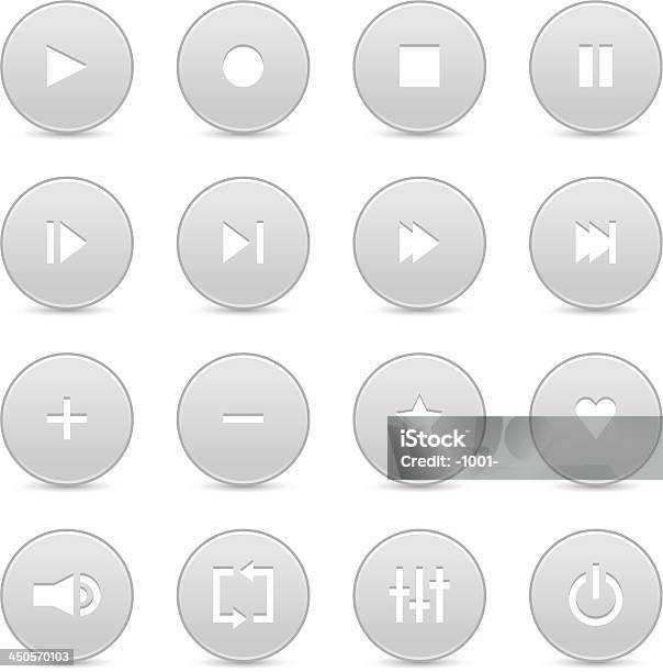 Gray Mediaplayer Audiovideosymbol Circle Stock Vektor Art und mehr Bilder von Pausetaste - Pausetaste, Bedienungsknopf, Karten mischen