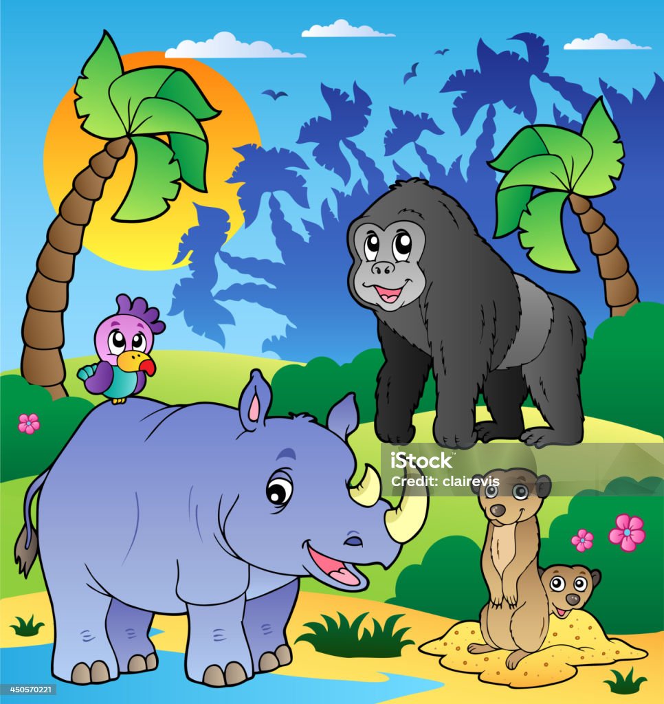 African Scenery With Animals 6 Stock Illustration - Download Image Now -  Africa, Animal, Animal Themes - iStock
