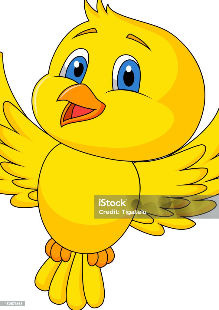 Kreskówka ładny ptak latający - Grafika wektorowa royalty-free (Dowcip rysunkowy)