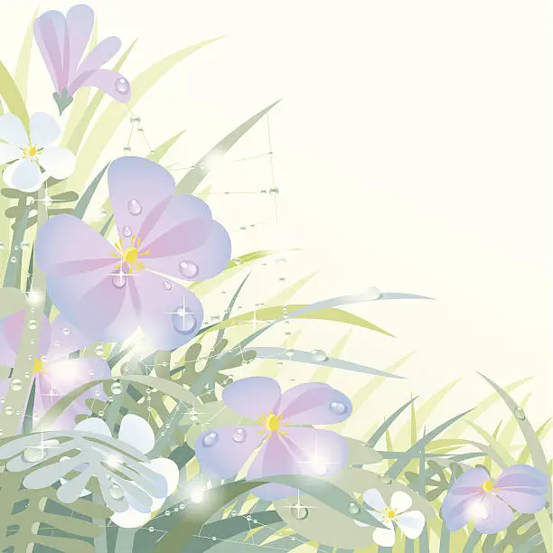 Vector illustration of Morning flowers