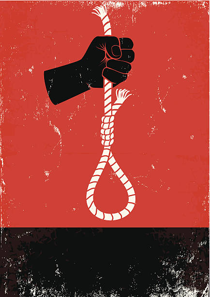 ręka i powieszenie - hangmans noose stock illustrations