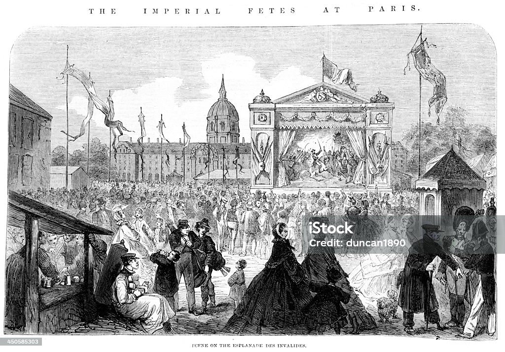 Esplanade de los inválidos-París - Ilustración de stock de 1860-1869 libre de derechos