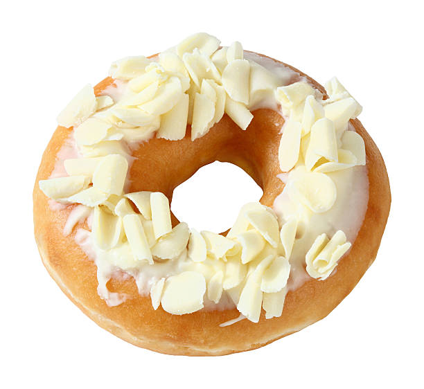 istock Donut topped by shredded white chocolate 450586429