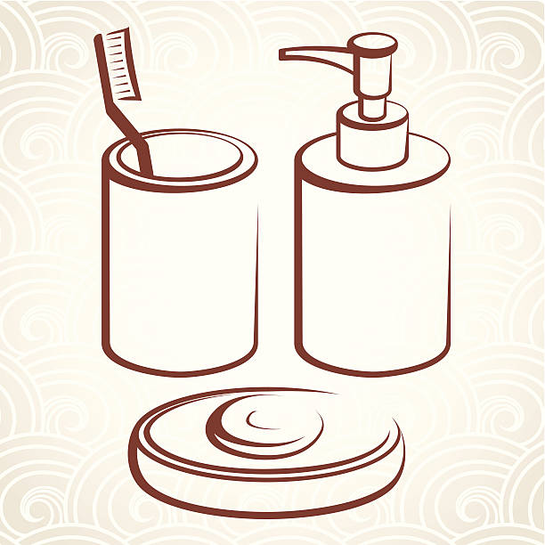 ilustraciones, imágenes clip art, dibujos animados e iconos de stock de accesorio de baño - jabonera