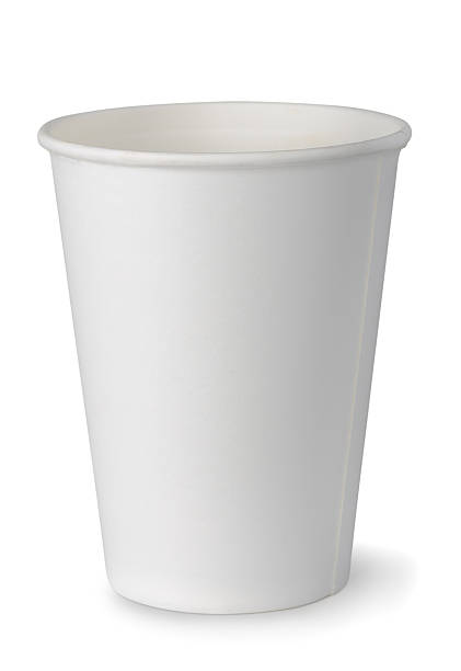 Paper cup Empty white paper cup isolated on white disposable cup stock pictures, royalty-free photos & images