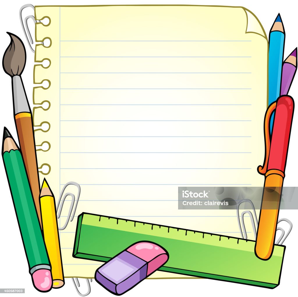Notepad blank page and stationery 1 Notepad blank page and stationery 1 - vector illustration. Blank stock vector