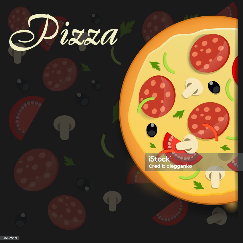 Modelo de menu Pizza, Ilustração vetorial - Royalty-free Alimentação Não-saudável arte vetorial