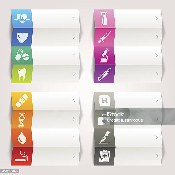 Ilustración de Rainbowmedicina Y Saludplantilla De Navegación De Iconos De y más Vectores Libres de Derechos de ADN