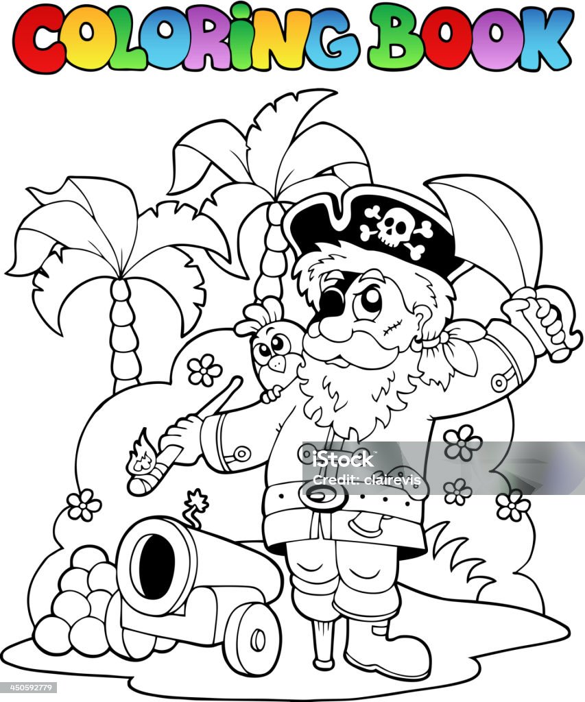 Coloring book with pirate theme 6 Coloring book with pirate theme 6 - vector illustration. Adult stock vector