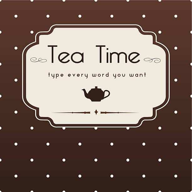 ilustraciones, imágenes clip art, dibujos animados e iconos de stock de linda polka dot marrón el té de impresión de fondo - chocolate book brown book cover