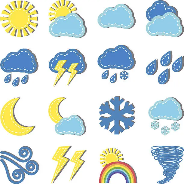 Vector illustration of Weather icons
