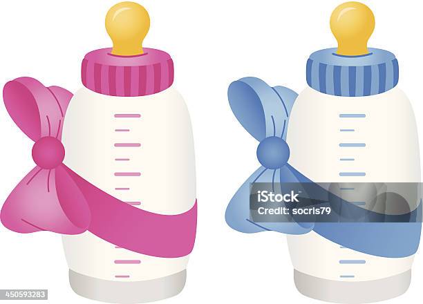 Baby Bottle With Bow Tie Stock Illustration - Download Image Now - Animal, Baby - Human Age, Baby Bottle