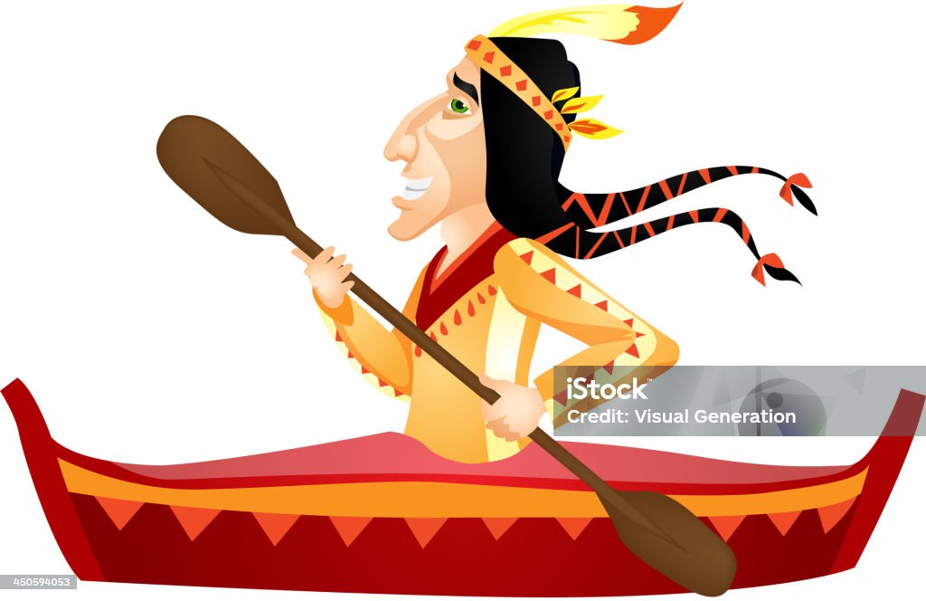 Cartoon Character Aborigine Isolated on White Background. Vector EPS 10. The artwork has transparent objects. - clipart vectoriel de Activité libre de droits