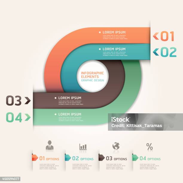 Ilustración de Abstracto Infografías Banner y más Vectores Libres de Derechos de Círculo - Círculo, Papel, Señal de flecha