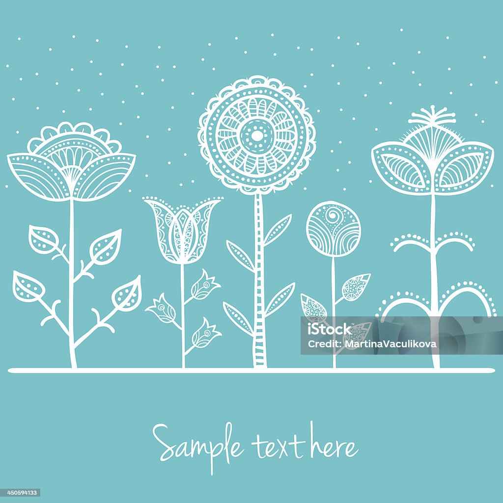 doodle fleurs à pois - clipart vectoriel de Abstrait libre de droits