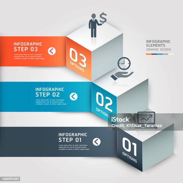Modern Business Step Options Stock Illustration - Download Image Now - Abstract, Brochure, Business