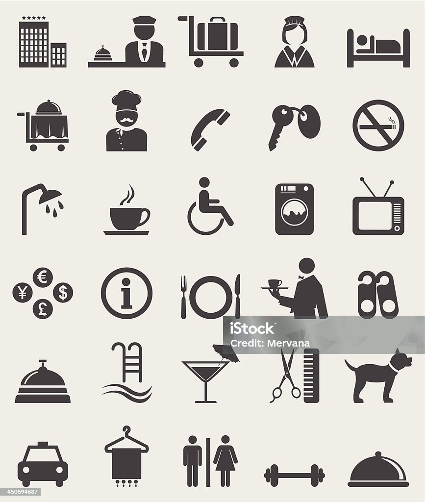Hotel complete icons set.Vector Icon Symbol stock vector