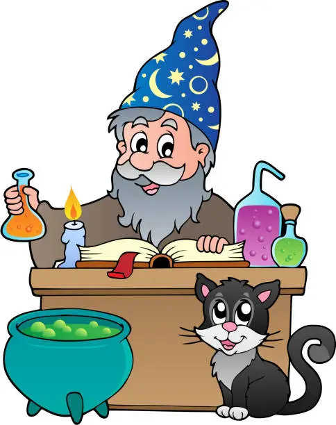 Vector illustration of Alchemist theme image 1