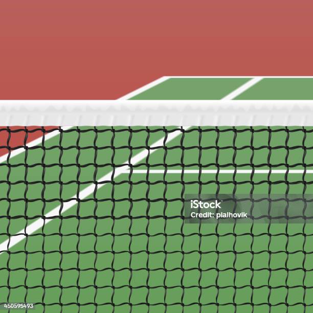 Теннисный Корт — стоковая векторная графика и другие изображения на тему Теннис - Теннис, Корт, Сетка - спортивное оборудование