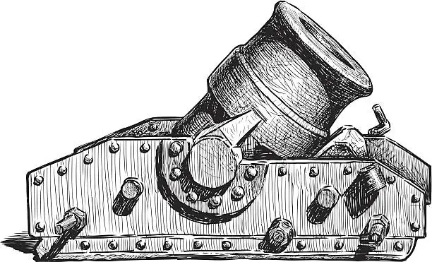 Vector illustration of mortar gun