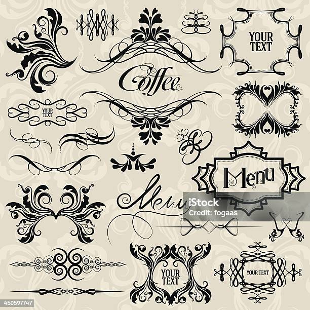 Calligraphic Design Elements Stock Vektor Art und mehr Bilder von Altertümlich - Altertümlich, Bilderrahmen, Blatt - Pflanzenbestandteile