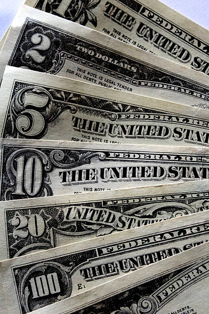 istock Banknotes of the American dollars different face value 450598737