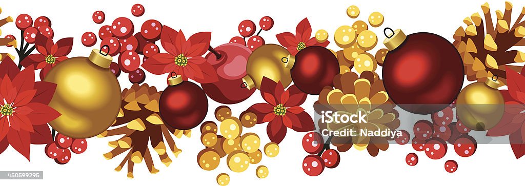 Ilustración de Sin Costuras Horizontal Fondo De Navidad Con Bolas Holly  Conos Y Flor De Nochebuena y más Vectores Libres de Derechos de Acebo -  iStock