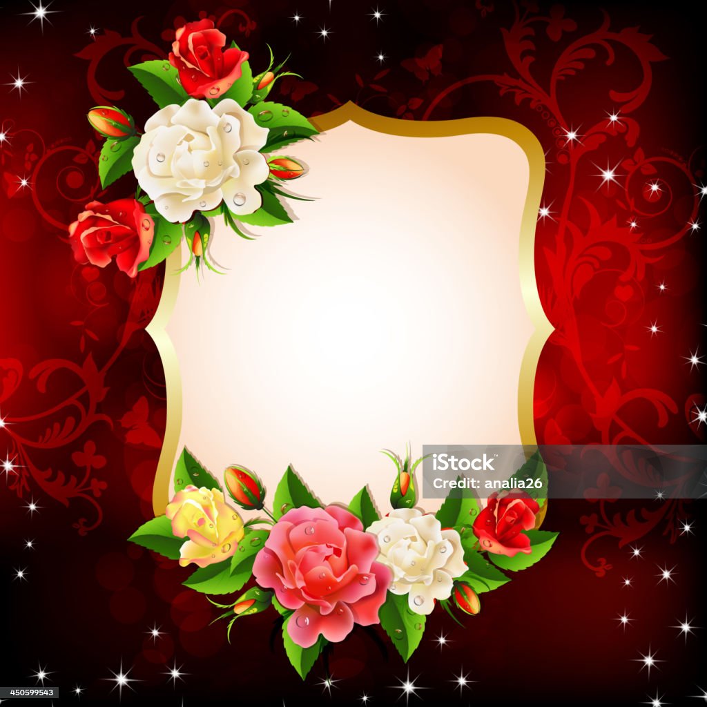 Frame with roses Frame with roses bouquet.File saved in EPS 10 format and contains blend and transparency effect Beauty stock vector